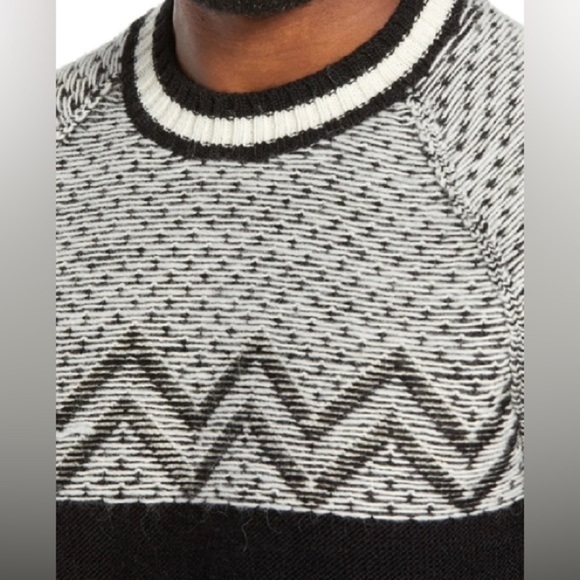 Bonobos SLIM FIT REVERSE FAIR ISLE SWEATER IN SNOW Gray/ BLACK Sz XL - Picture 4 of 15